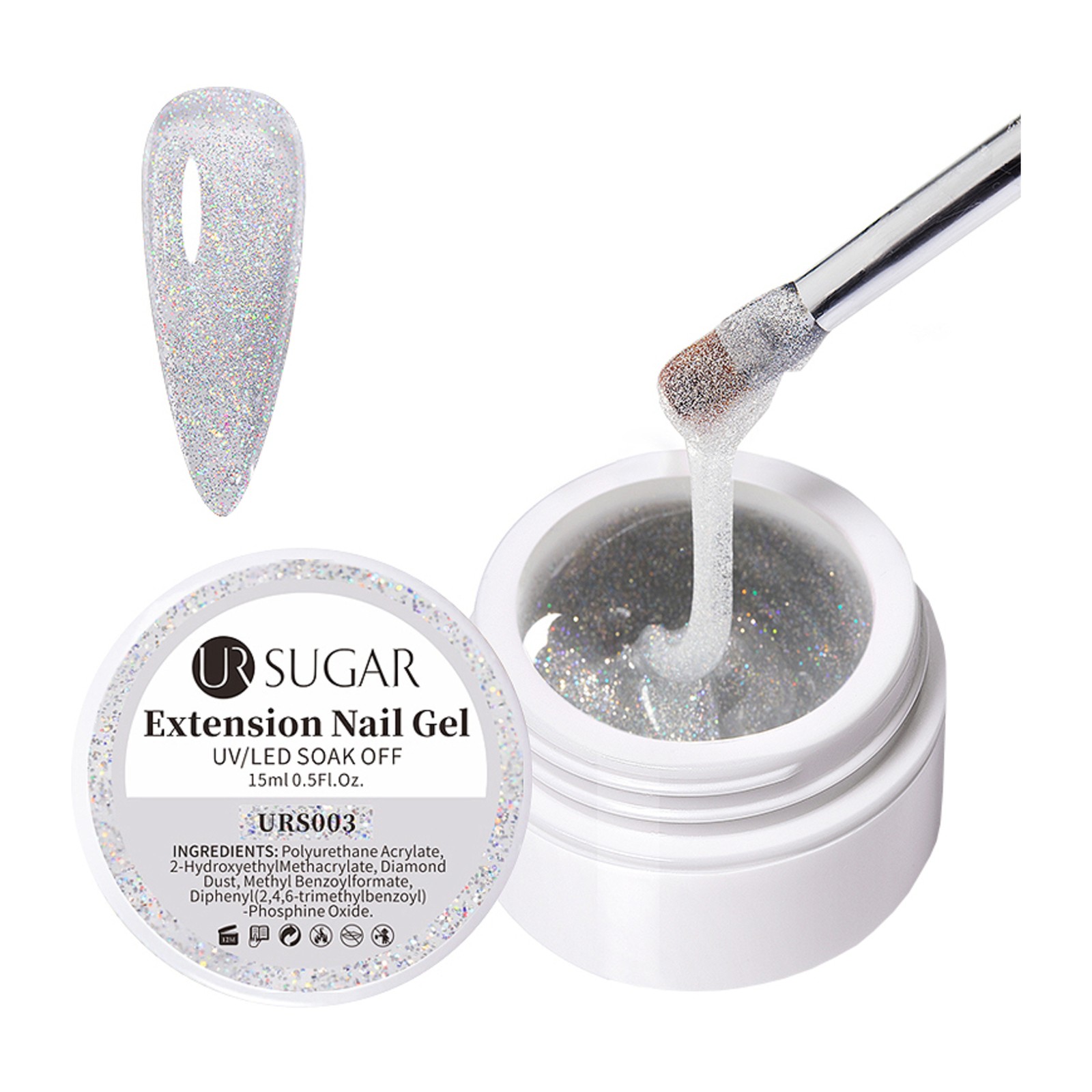 URSUGAR - Glitter Hard Polygel - URS003 - 15ml