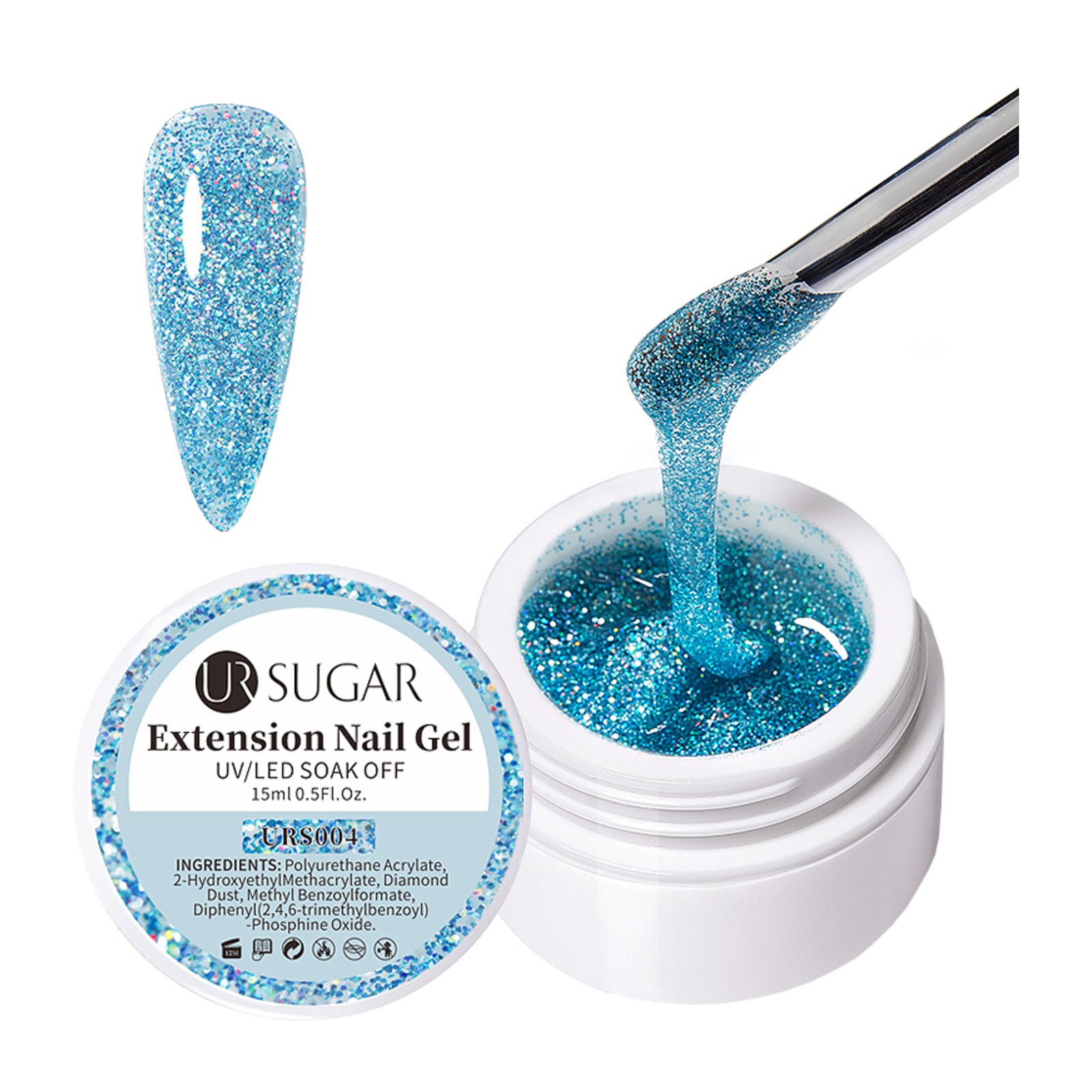 URSUGAR - Glitter Hard Polygel - URS004 - 15ml